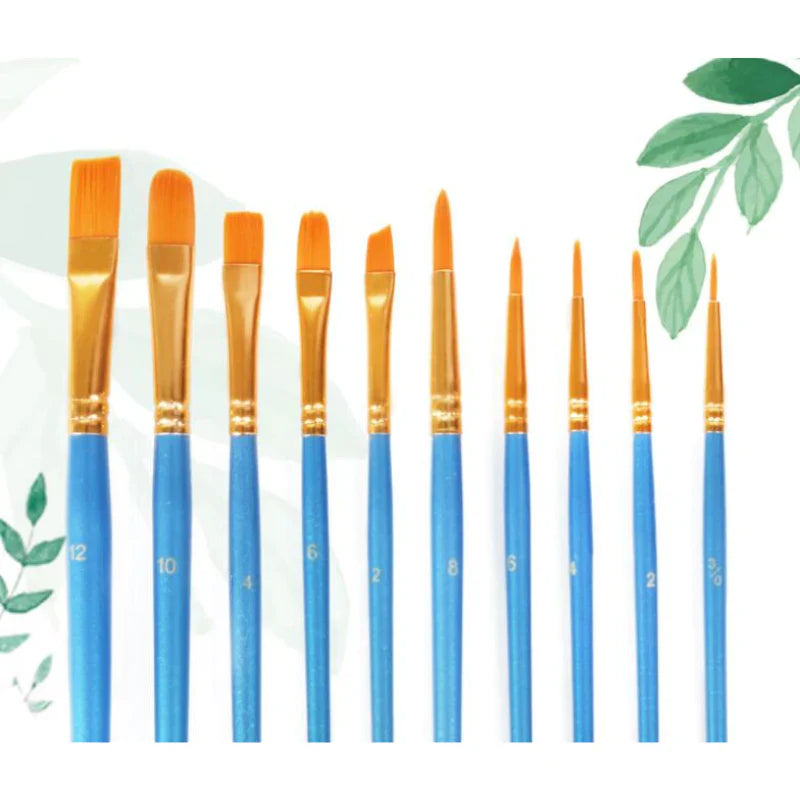 10 Pcs High Quality Paint Brushes
