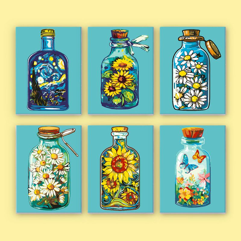 Floral Bottles Mini Paint by Numbers