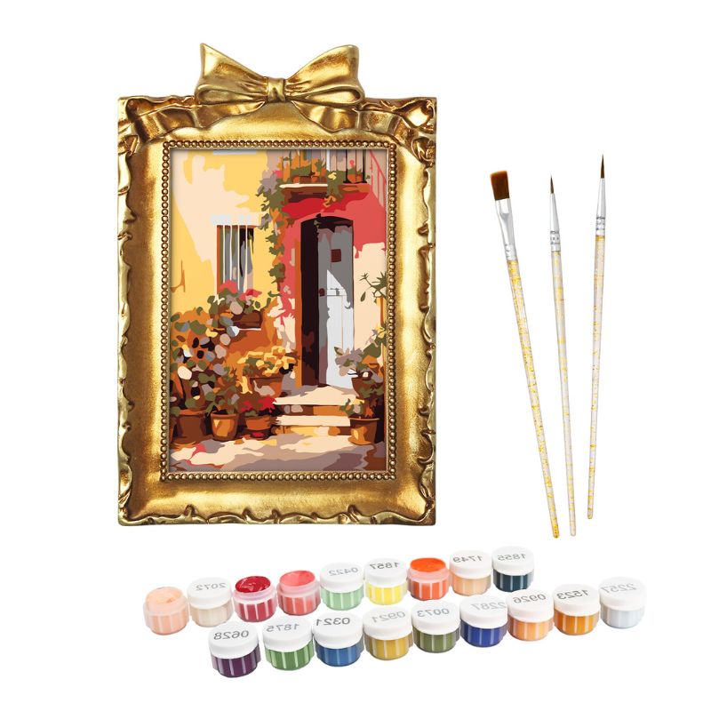 Rustic Garden Doorway Mini Framed Paint by Numbers