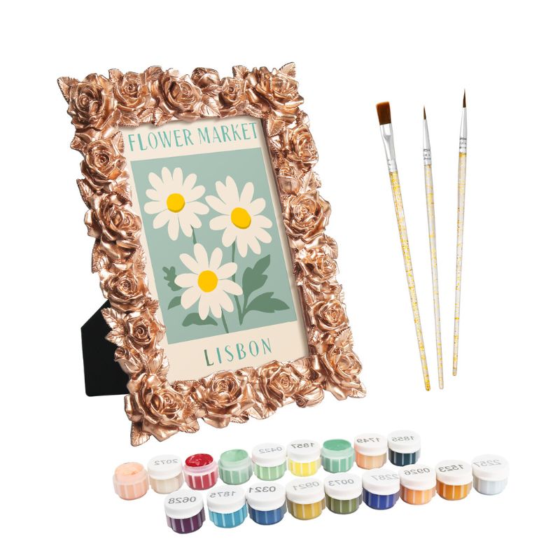 Lisbon Daisy Mini Framed Paint by Numbers