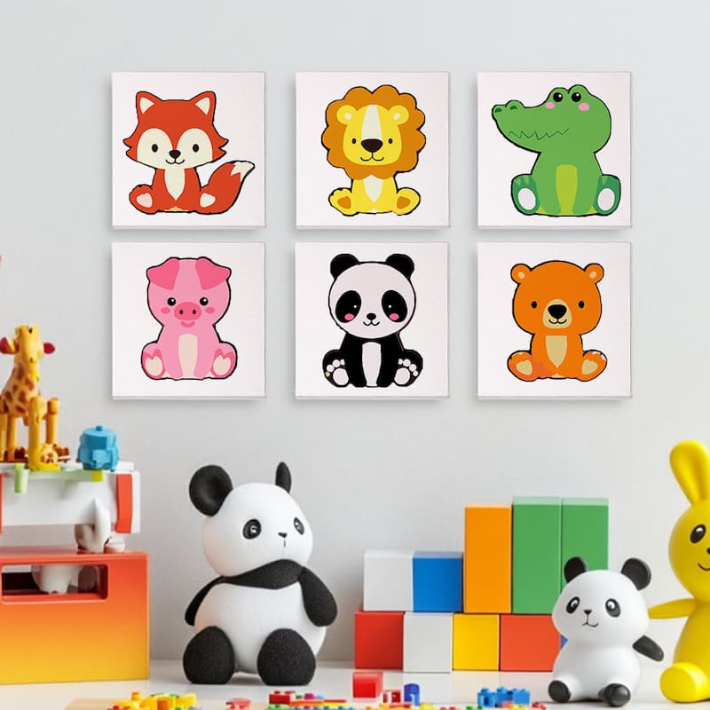 Adorable Animals - 6 Mini Paintings