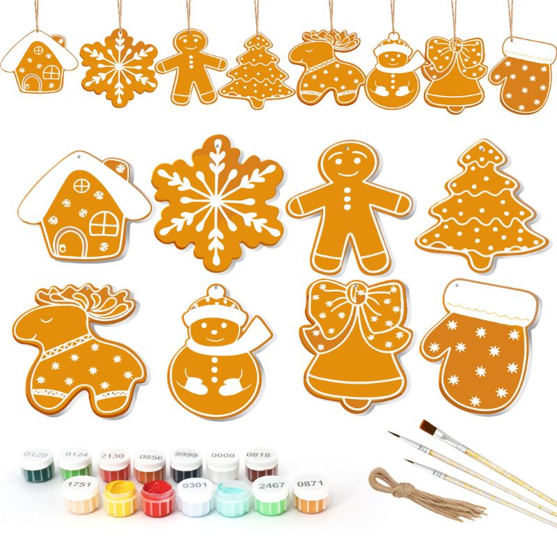 Golden Christmas Charm Ornaments Paint by Numbers