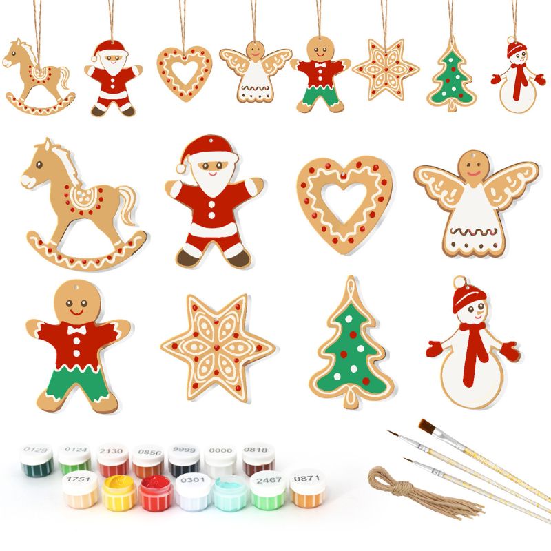 Traditional Christmas Cookie Ornaments Paint by Numbers