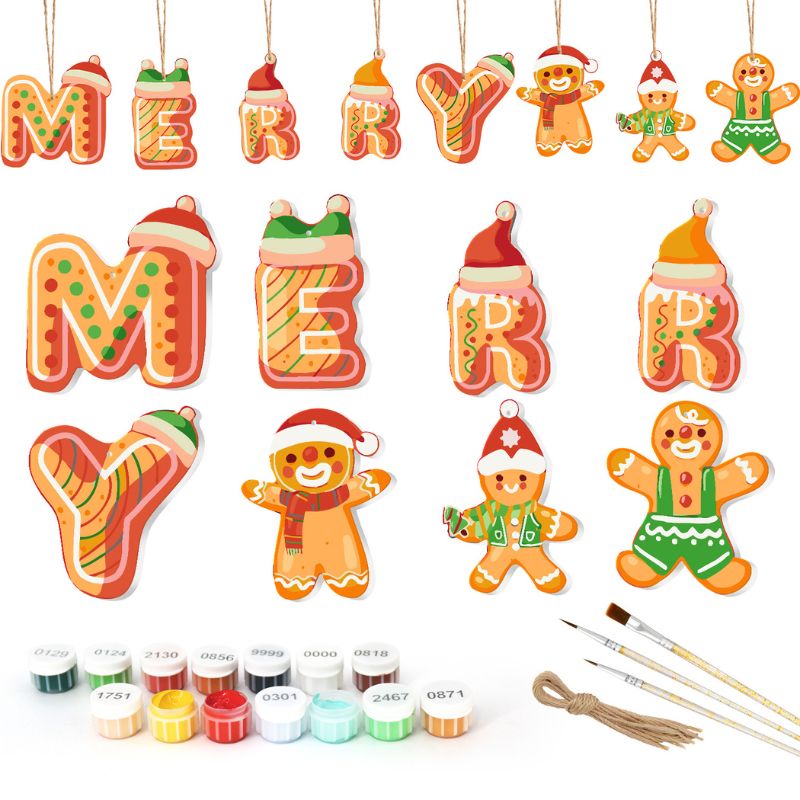 Merry Cookie Crew Ornaments Paint by Numbers