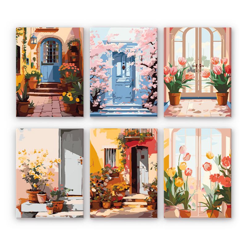 Charming Floral Doorways Mini Paint by Numbers
