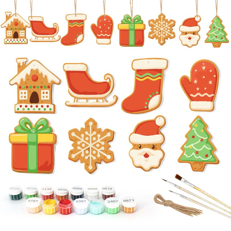 Classic Christmas Cheer Ornaments Paint by Numbers