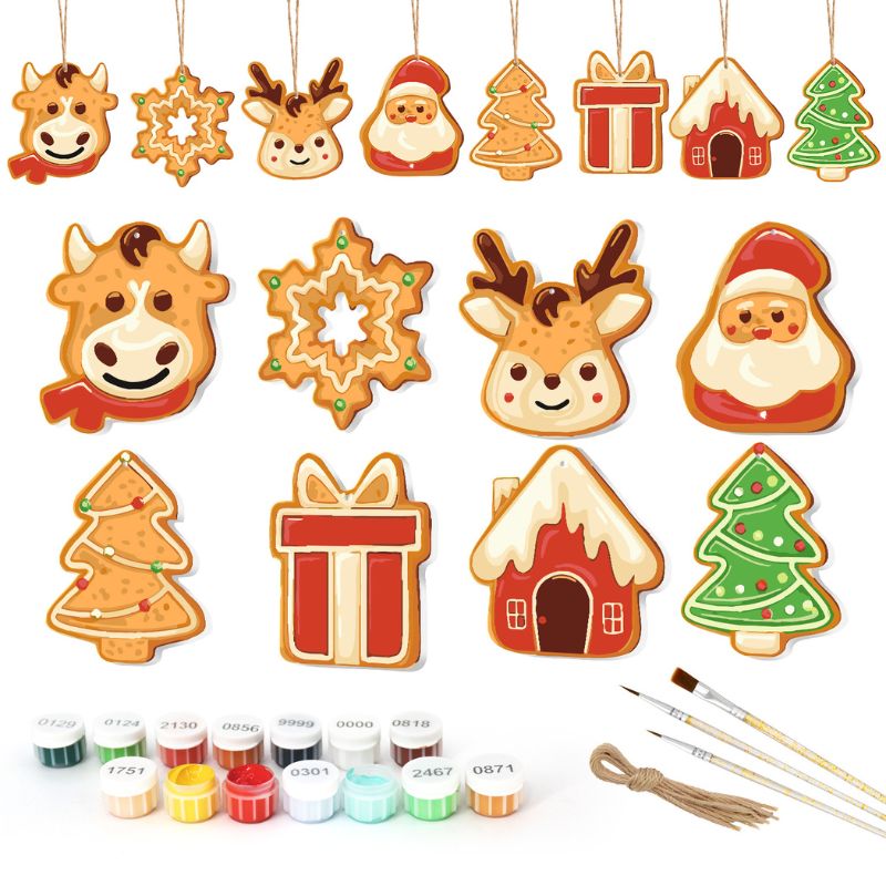 Cozy Farmhouse Christmas Ornaments Paint by Numbers