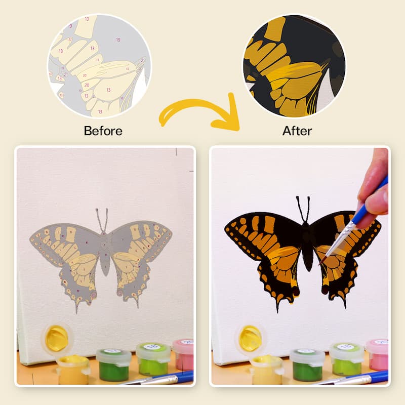 Colourful Butterflies - 6 Mini Paintings