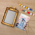 Cherry Blossom Doorway Mini Framed Paint by Numbers