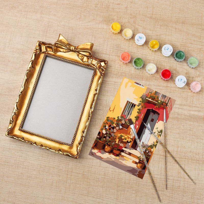 Rustic Garden Doorway Mini Framed Paint by Numbers