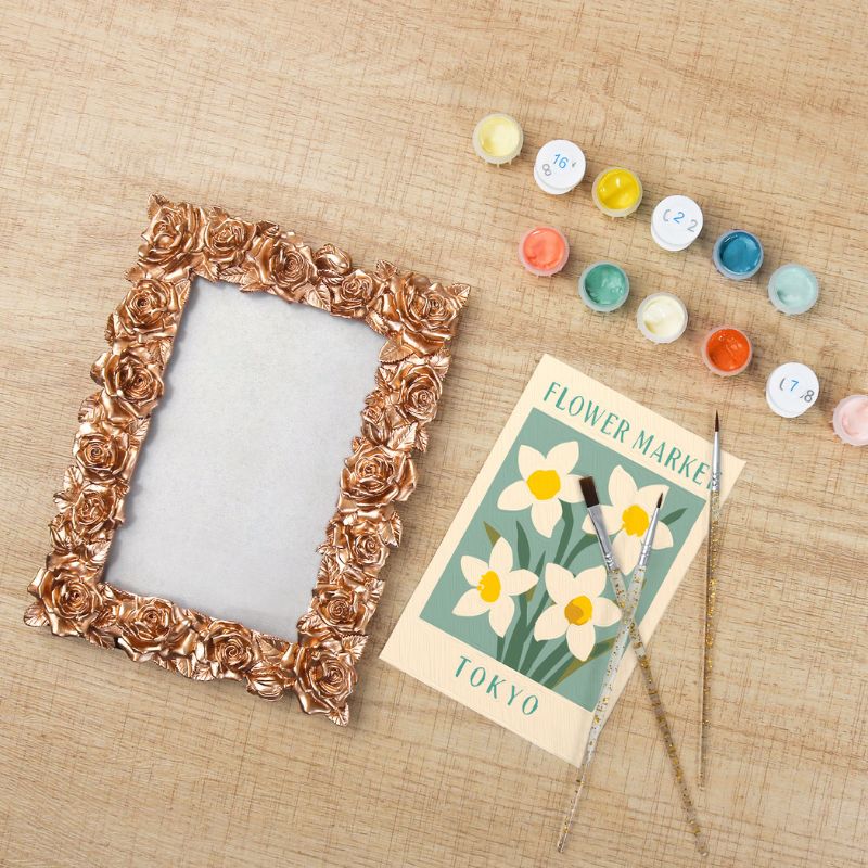 White Daffodil Mini Framed Paint by Numbers