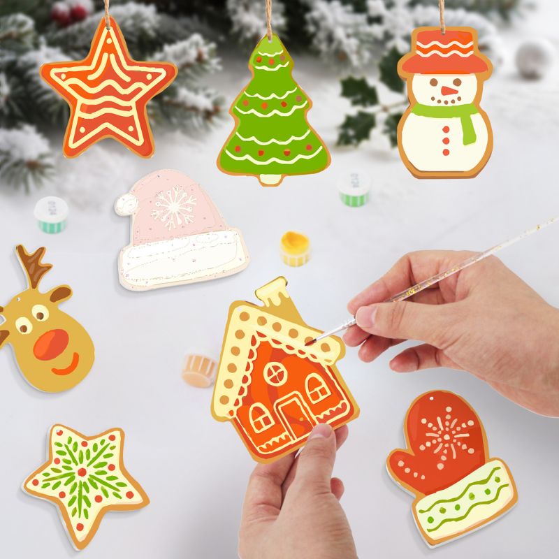 Snowy Christmas Icons Ornaments Paint by Numbers