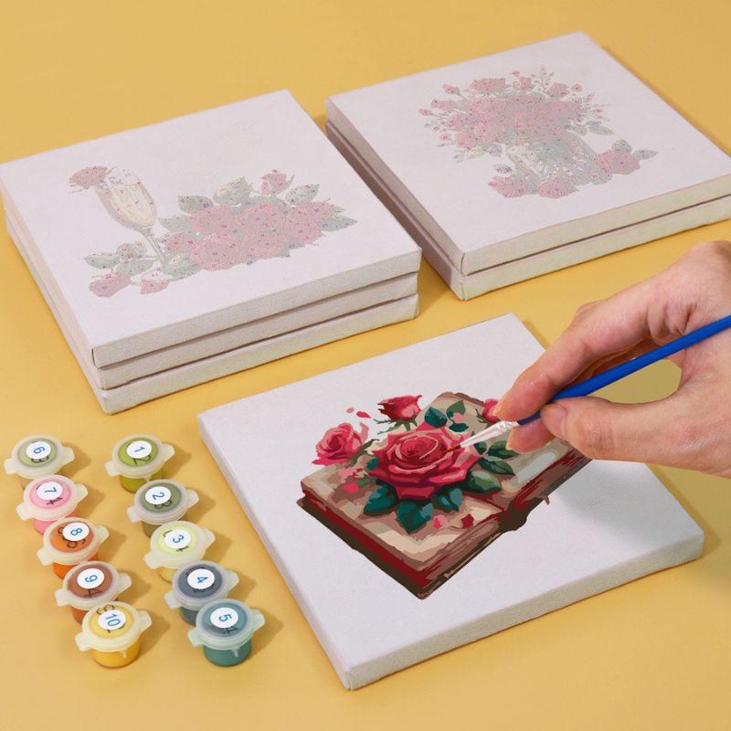 Romantic Red Roses Mini Paint by Numbers