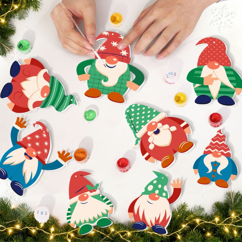 Festive Christmas Gnomes Ornaments Paint by Numbers