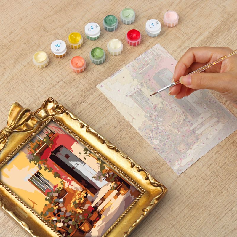 Rustic Garden Doorway Mini Framed Paint by Numbers