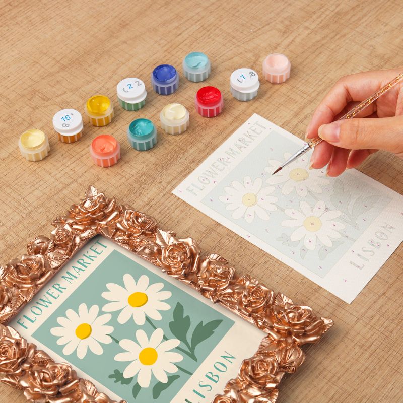 Lisbon Daisy Mini Framed Paint by Numbers