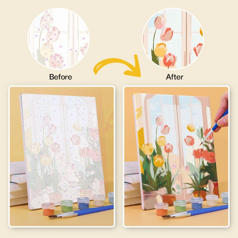 Charming Floral Doorways Mini Paint by Numbers