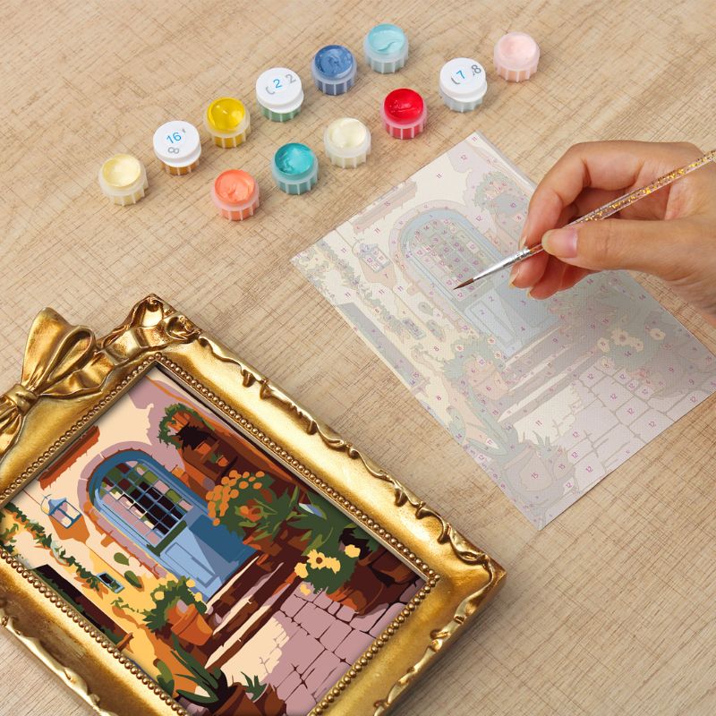 Golden Doorway Mini Framed Paint by Numbers