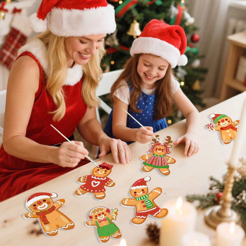 Festive Gingerbread Friends Ornaments Paint by Numbers