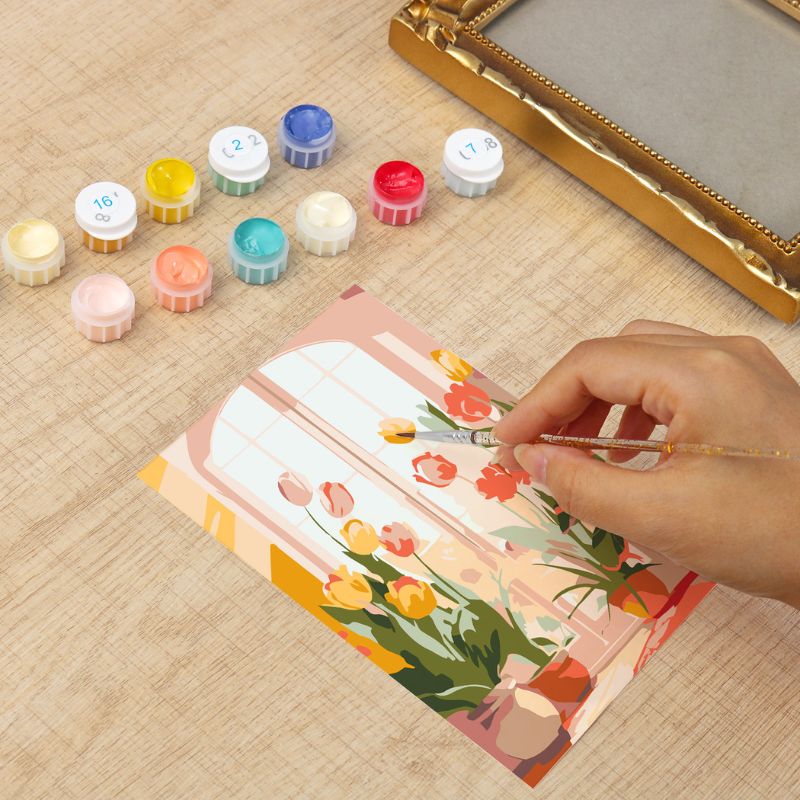 Spring Tulips Mini Framed Paint by Numbers