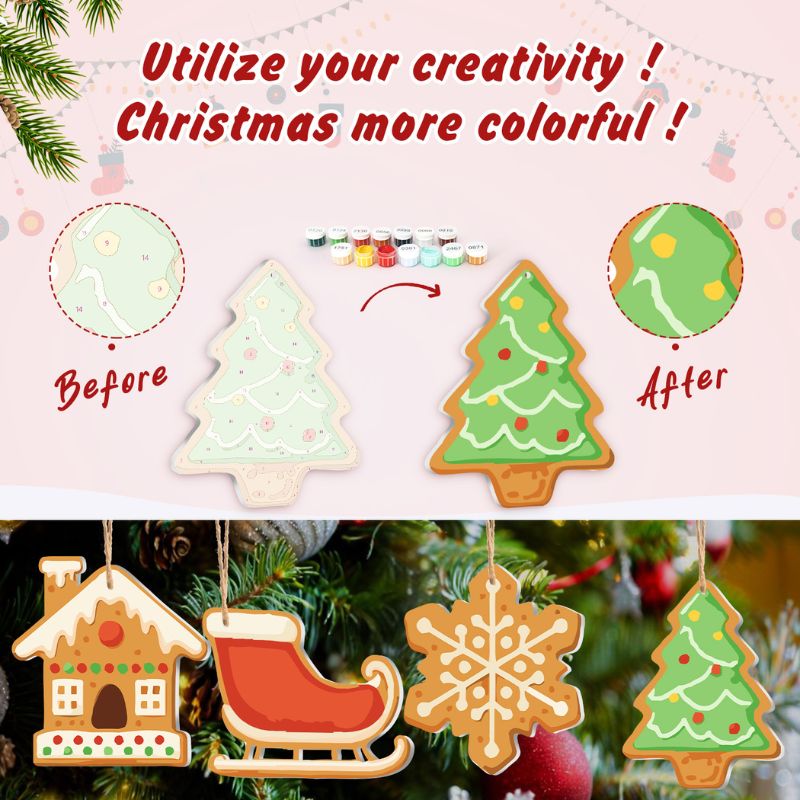 Classic Christmas Cheer Ornaments Paint by Numbers Kit