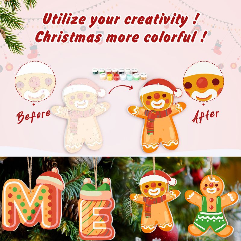Merry Cookie Crew Ornaments Paint by Numbers