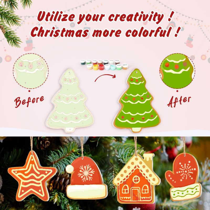 Snowy Christmas Icons Ornaments Paint by Numbers