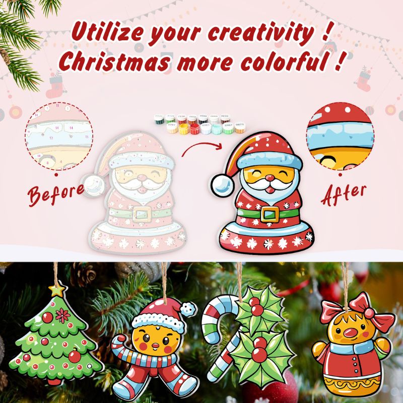 Jolly Christmas Friends Ornaments Paint by Numbers