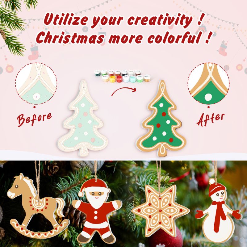 Traditional Christmas Cookie Ornaments Paint by Numbers