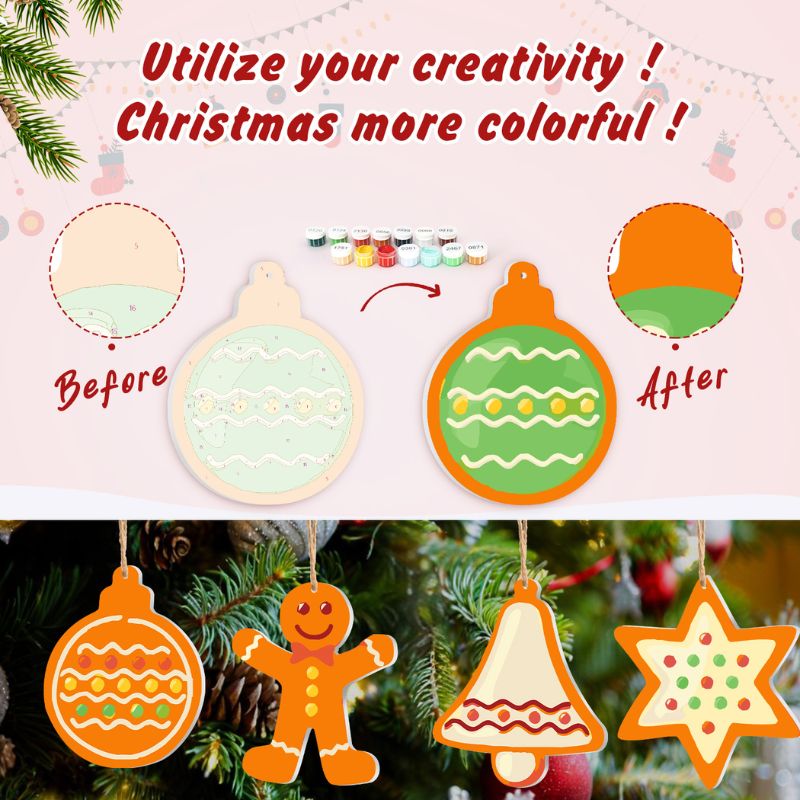 Holiday Cookie Ornaments Paint by Numbers