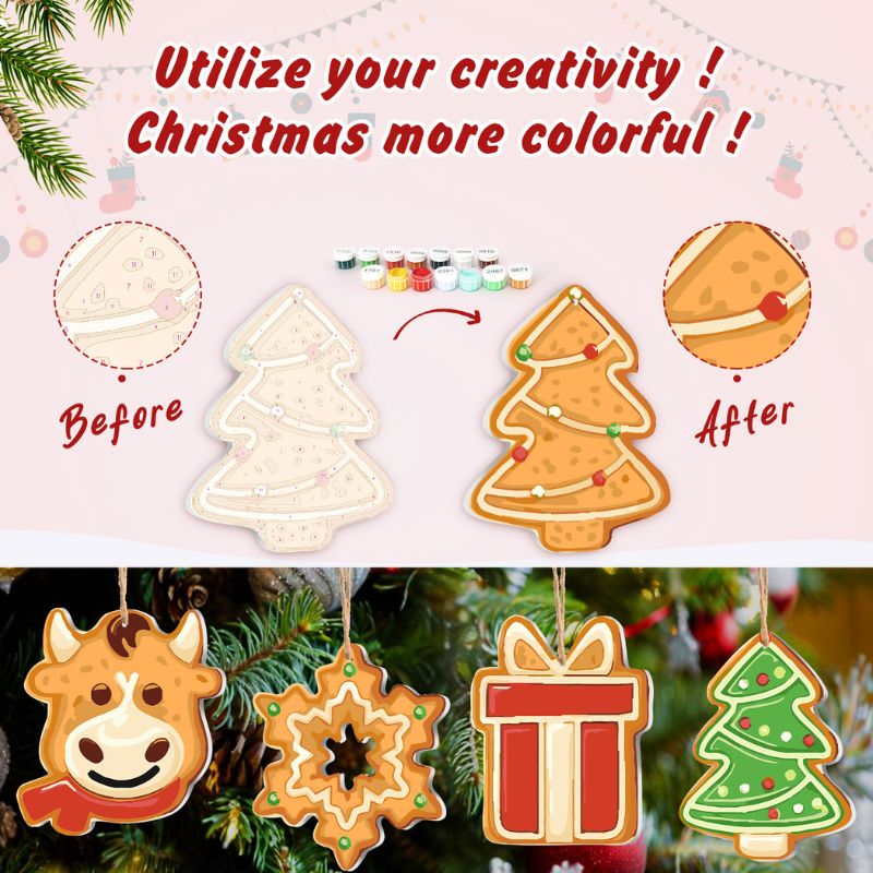 Cozy Farmhouse Christmas Ornaments Paint by Numbers