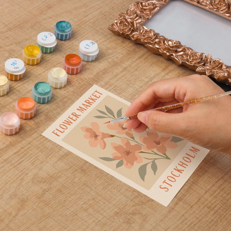 Rose Gold Floral Mini Framed Paint by Numbers