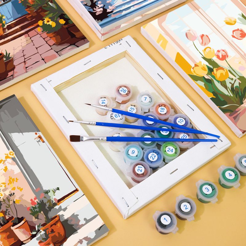 Charming Floral Doorways Mini Paint by Numbers