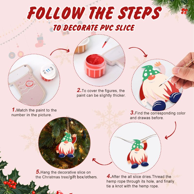 Festive Christmas Gnomes Ornaments Paint by Numbers