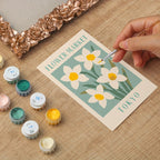 White Daffodil Mini Framed Paint by Numbers