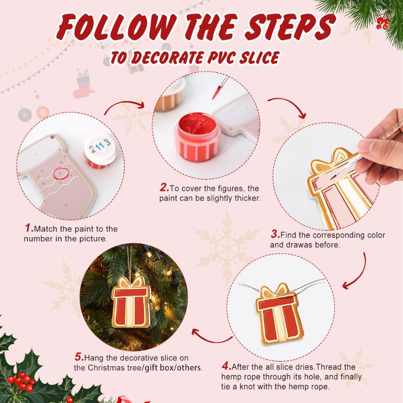 Cozy Farmhouse Christmas Ornaments Paint by Numbers