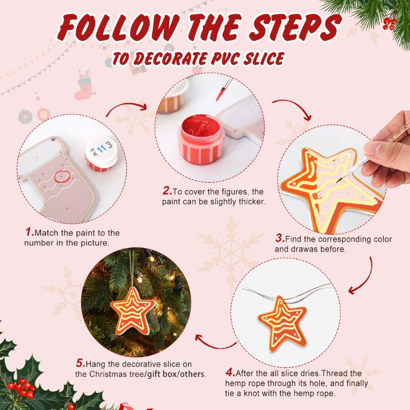 Snowy Christmas Icons Ornaments Paint by Numbers