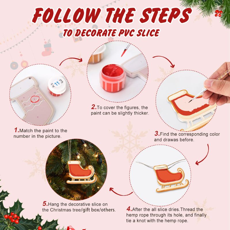Classic Christmas Cheer Ornaments Paint by Numbers