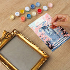Cherry Blossom Doorway Mini Framed Paint by Numbers