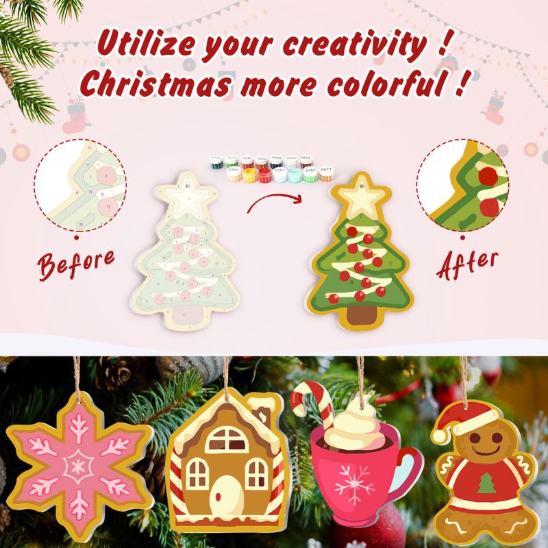 Cozy Christmas Characters Ornaments Paint by Numbers