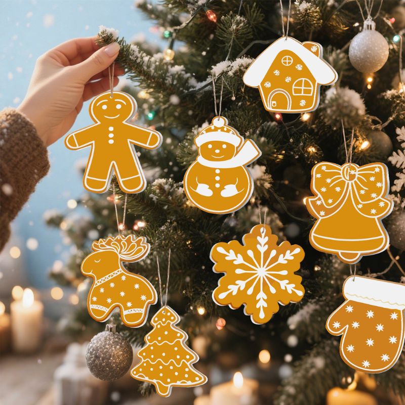 Golden Christmas Charm Ornaments Paint by Numbers