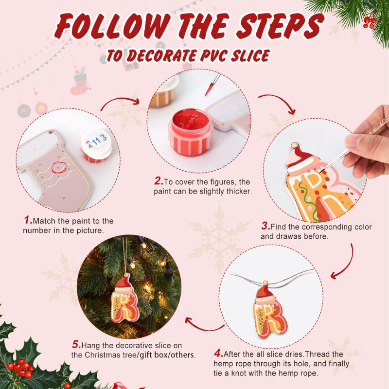 Merry Cookie Crew Ornaments Paint by Numbers