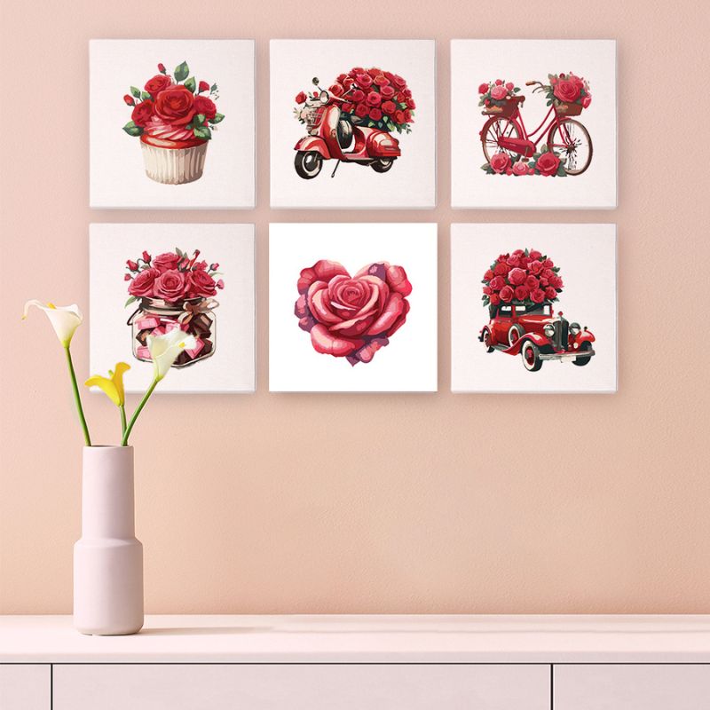 Vintage Rose Charm Mini Paint by Numbers