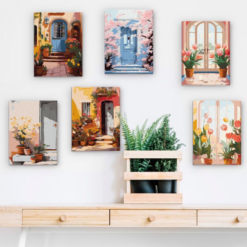 Charming Floral Doorways Mini Paint by Numbers