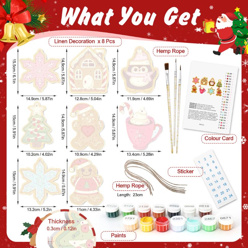 Cozy Christmas Characters Ornaments Paint by Numbers
