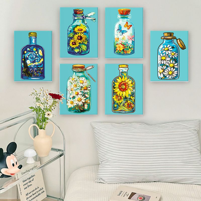 Floral Bottles Mini Paint by Numbers