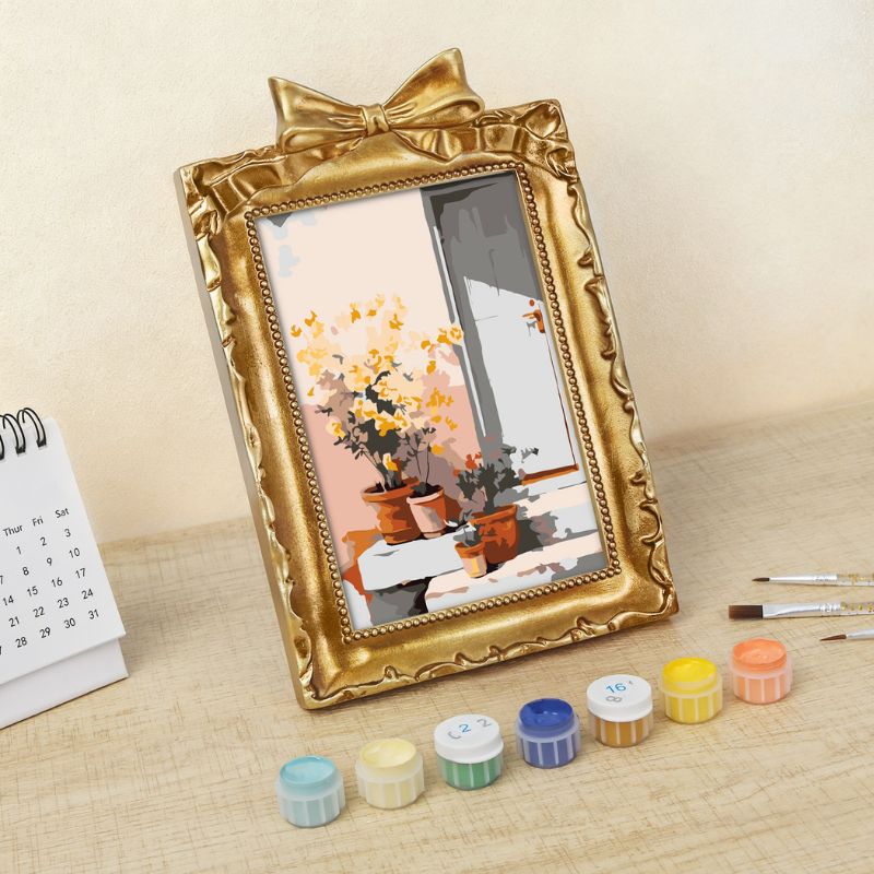 Sunlit Garden Steps Mini Framed Paint by Numbers