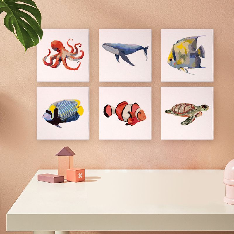 Ocean Creatures Mini Paint by Numbers