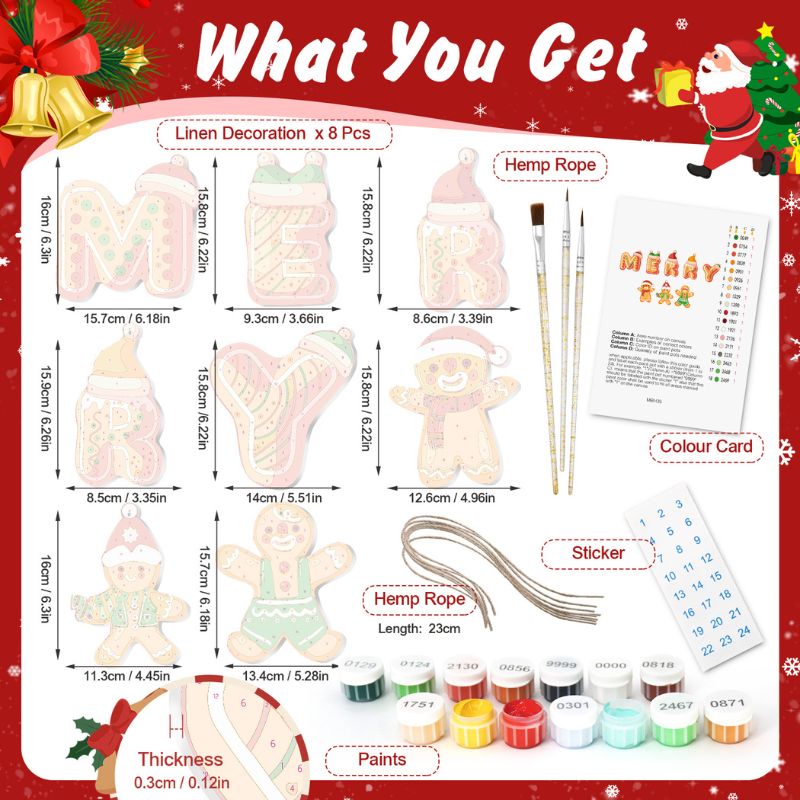 Merry Cookie Crew Ornaments Paint by Numbers