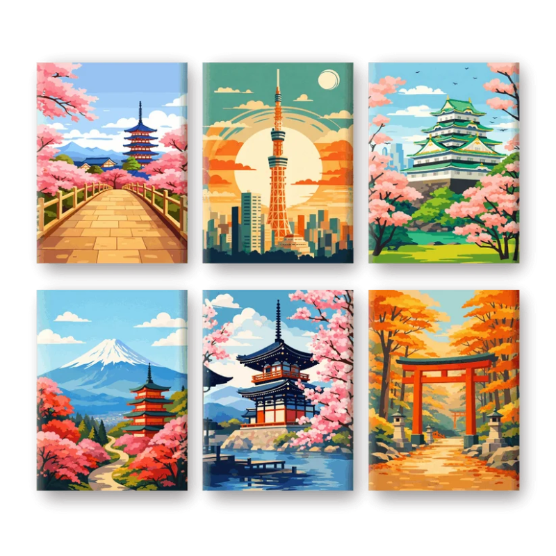 Japanese Landmarks Mini Painting Set